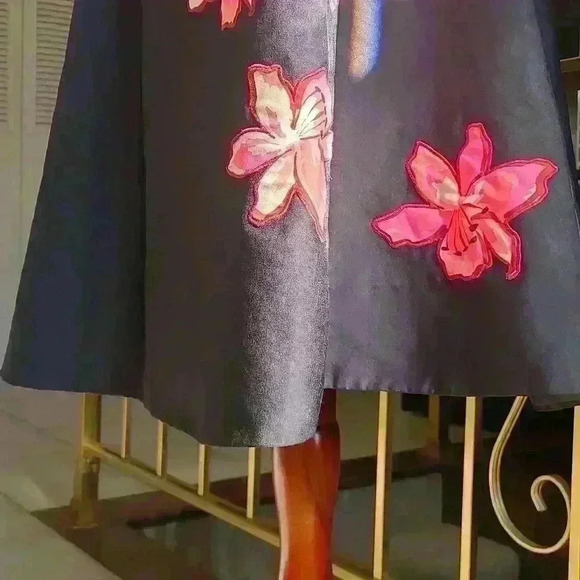 NWOT Kate Spade new without tag Black Tiger Lily Applique Fit & Flare Dress sz 4 - Picture 12 of 15